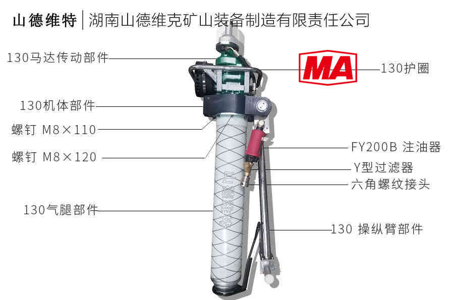 mqt130氣動錨桿鉆機